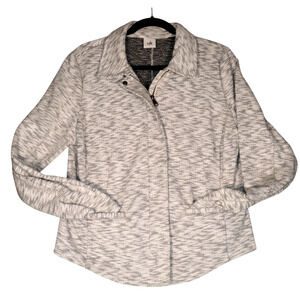 Cabi Neo Moto Jacket Blazer Womens Size 8 Heather Gray Pockets Knit 5102